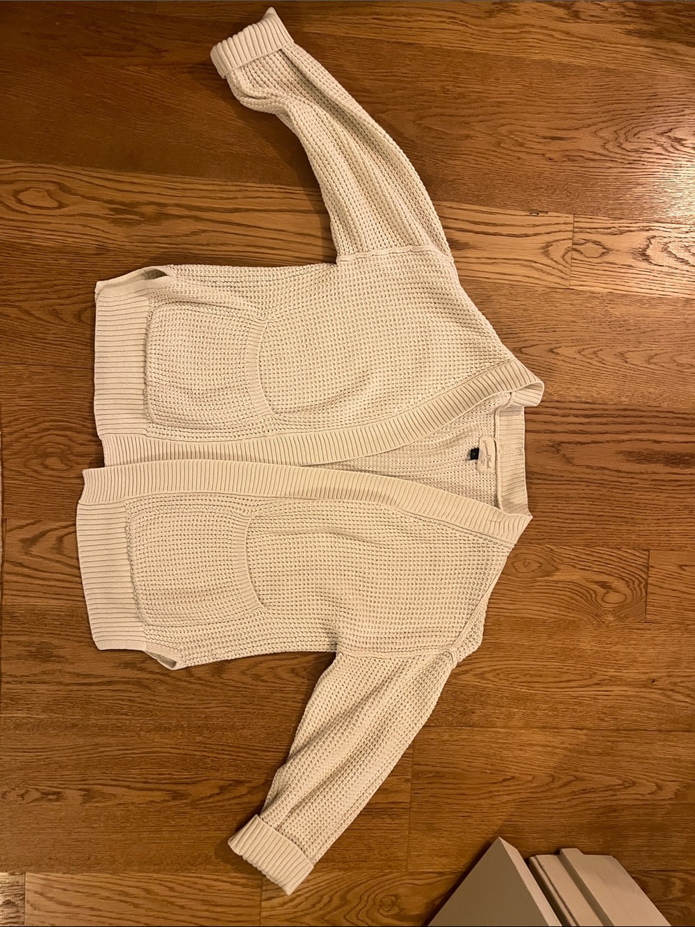 Universal Thread Cream Open-Front Chunky Knit Cardigan